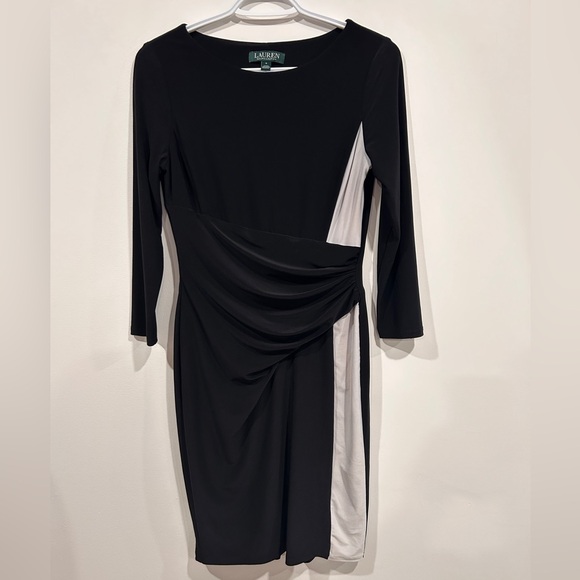 Ralph Lauren Dresses & Skirts - Lauren Ralph Lauren Black and Cream Long Sleeve Dress